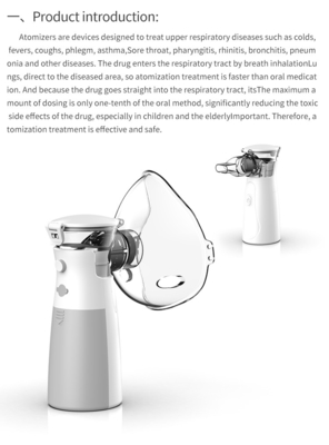 Efficient Atomization Handheld Portable Nebulizer Convenient Handheld Mesh Nebulizer