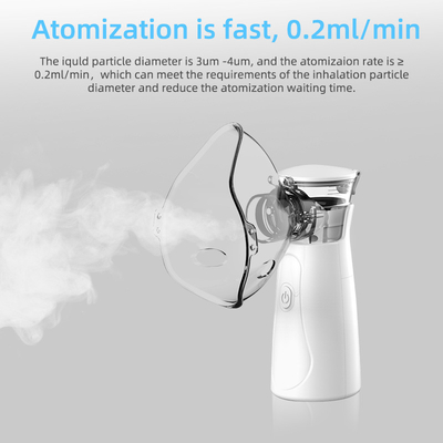 High Efficiency Handheld Portable Nebulizer White Portable Rechargeable Nebulizer