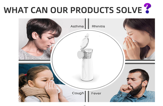 White Handheld Portable Nebulizer Atomizer 0.2ml/min For Adults And Children