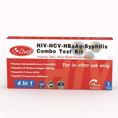HIV-HCV-HBsAg-Syphilis Combo Test，15-Minutes Home Antigen Rapid Test Kit with 99% Accuracy ISO and CE Certified