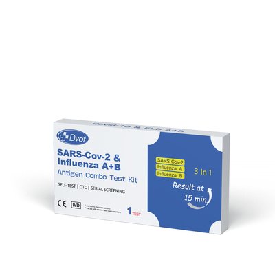 Accurate Disposable Rapid Test Kit Provides Results in 15 Minutes that use for testing SARS-Cov-2/InfluenzaA+B