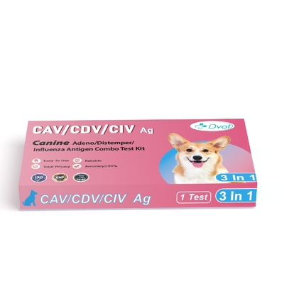 Quick and Easy CDV-CAV-CIV Ag 3in1 Combo Rapid Test Kit for Veterinary 8mins Test Time